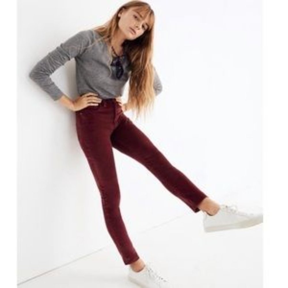 Madewell NWT Taller 10" High-Rise Skinny Jeans Stretch Velvet Edition Size 25
